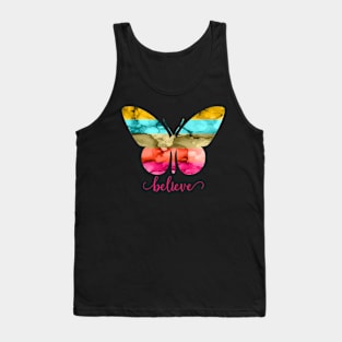 Believe Rainbow Butterfly Tank Top